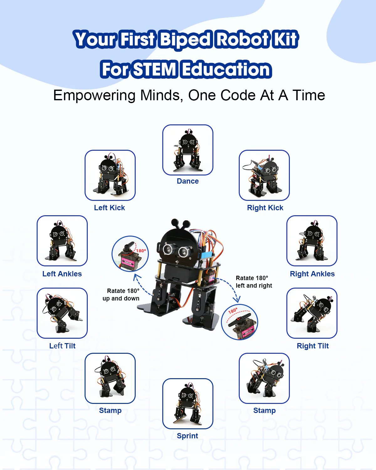 MeksemSTEM ESP32 Biyonik İki Ayaklı Robot Kiti ACEBOTT QD021