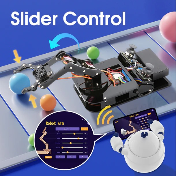 MeksemSTEM ESP32 Programlanabilir 4DOF Robot Kol Kiti ACEBOTT QD022