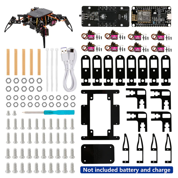 MeksemSTEM ESP8266 Dört Ayaklı Biyonik Örümcek Robot Kiti ACEBOTT QD020
