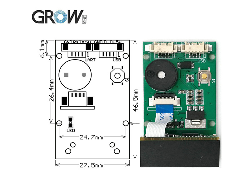 PARASUTGROW GM67 1D 2D USB TTL Barkod Okuyucu QR, EAN-13, Code 39, Data Matrix, PDF417