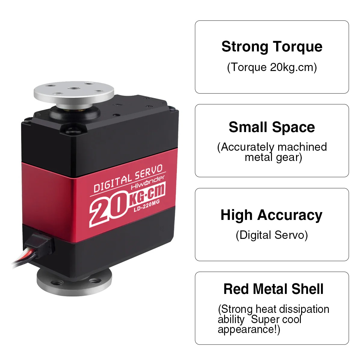 PARASUTLD-220MG Çift Eksen 20Kg 180 Derece Dijital Metal Servo Motor