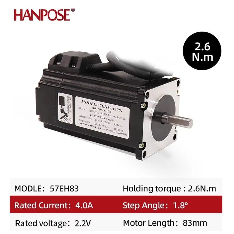 PARASUTNEMA 23 57EH83 Kapalı Çevrim Step Motor ve CL57 Sürücü Seti