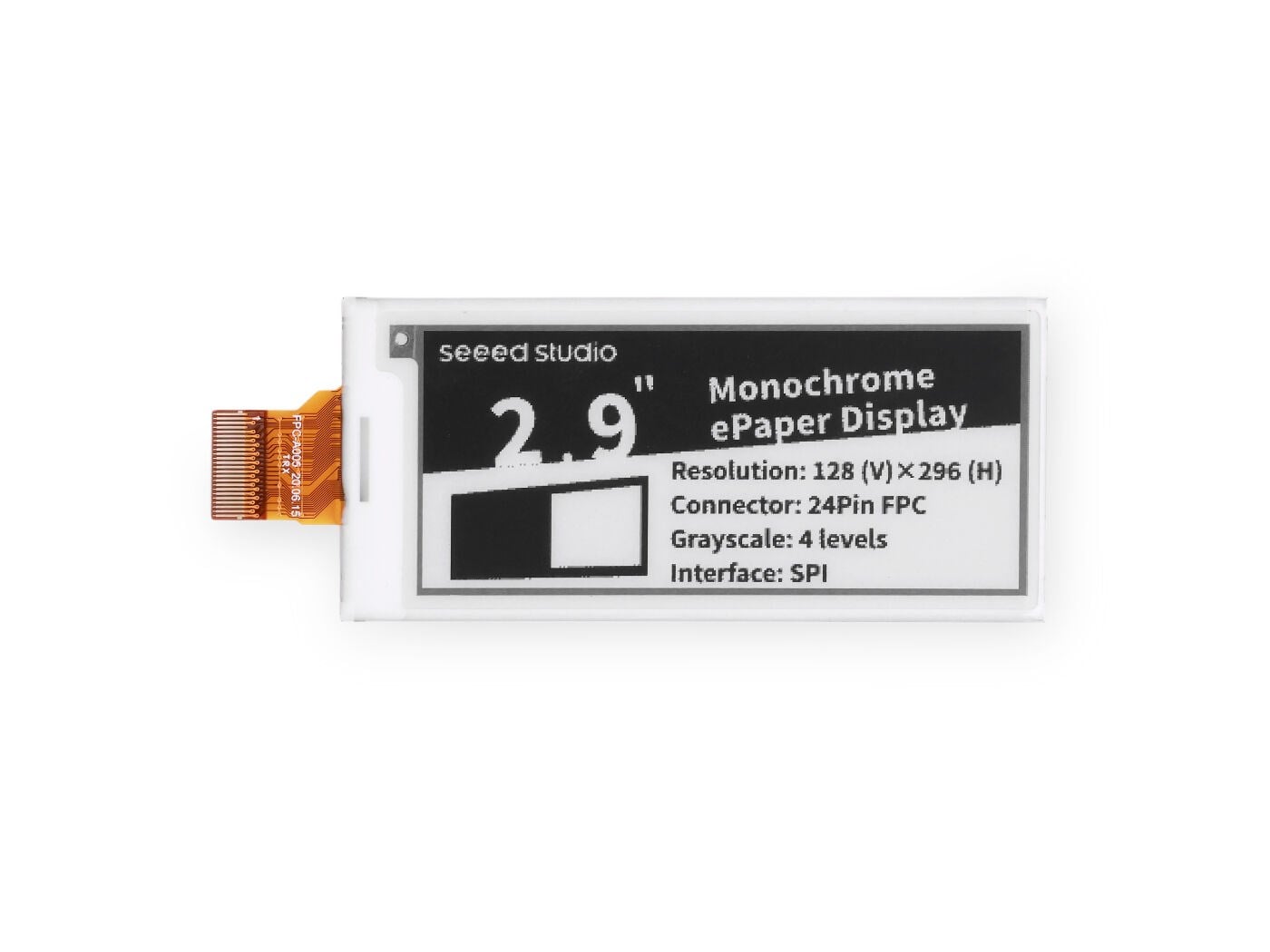 PARASUTSeeed Studio 2.9 İnç Monokrom eInk / ePaper Ekran, 296 × 128 Piksel, SPI