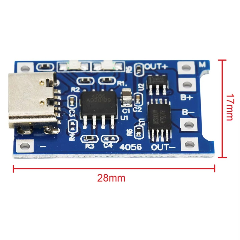 PARASUTTP4056 1A 18650 Lipo Batarya Şarj Modulu Type C USB Akım Korumalı