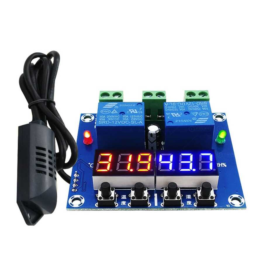 PARASUTXH-M452 SHT20 Sensörlü Çıkışlı Sıcaklık ve Nem Kontrol Modülü 12V DC 10A Dijital Led