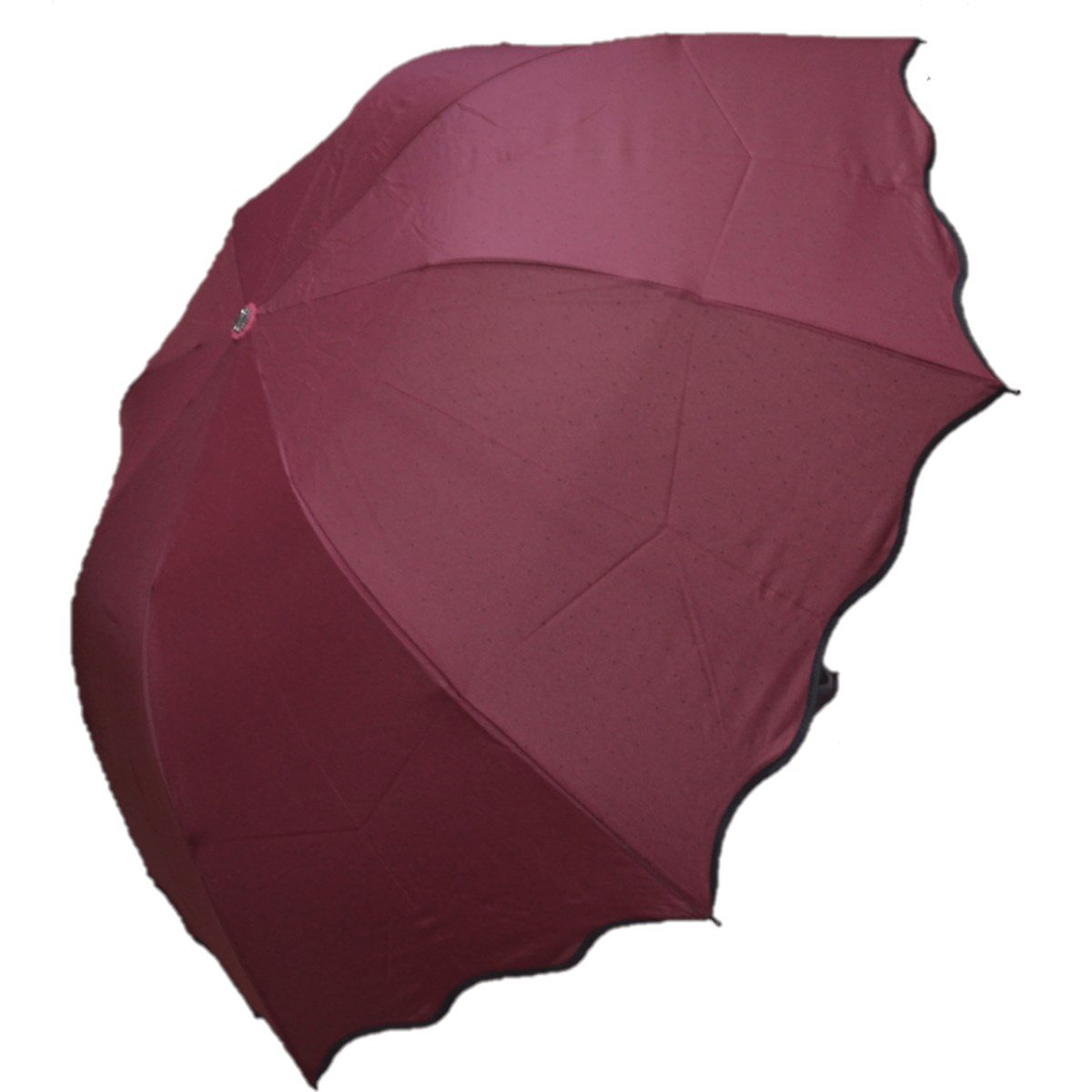 GiftHome Çanta Boy, Katlanır, 8 Telli, Nokta Benekli Kadın Şemsiye, Bordo