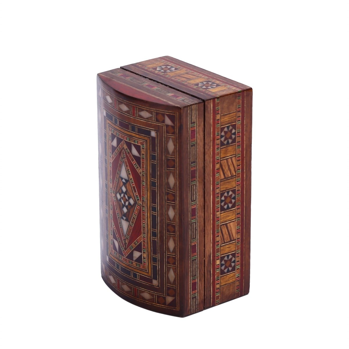 GiftHome El İmali, Masif Ahşap, Hakiki Sedef Süslemeli Takı / Mücevher Kutusu - Papatya