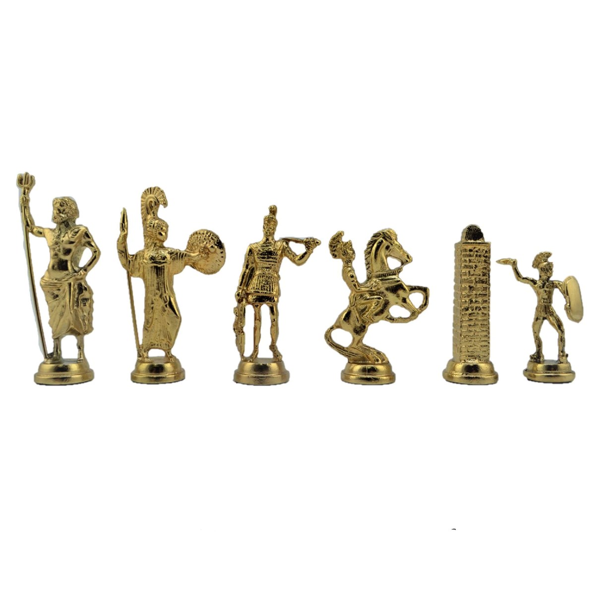 Gifthome, Metal Satranç Takımı / Seti; Battal,Yunan,Parlak, Kat.Mermer Desenli Satranç Tahtası