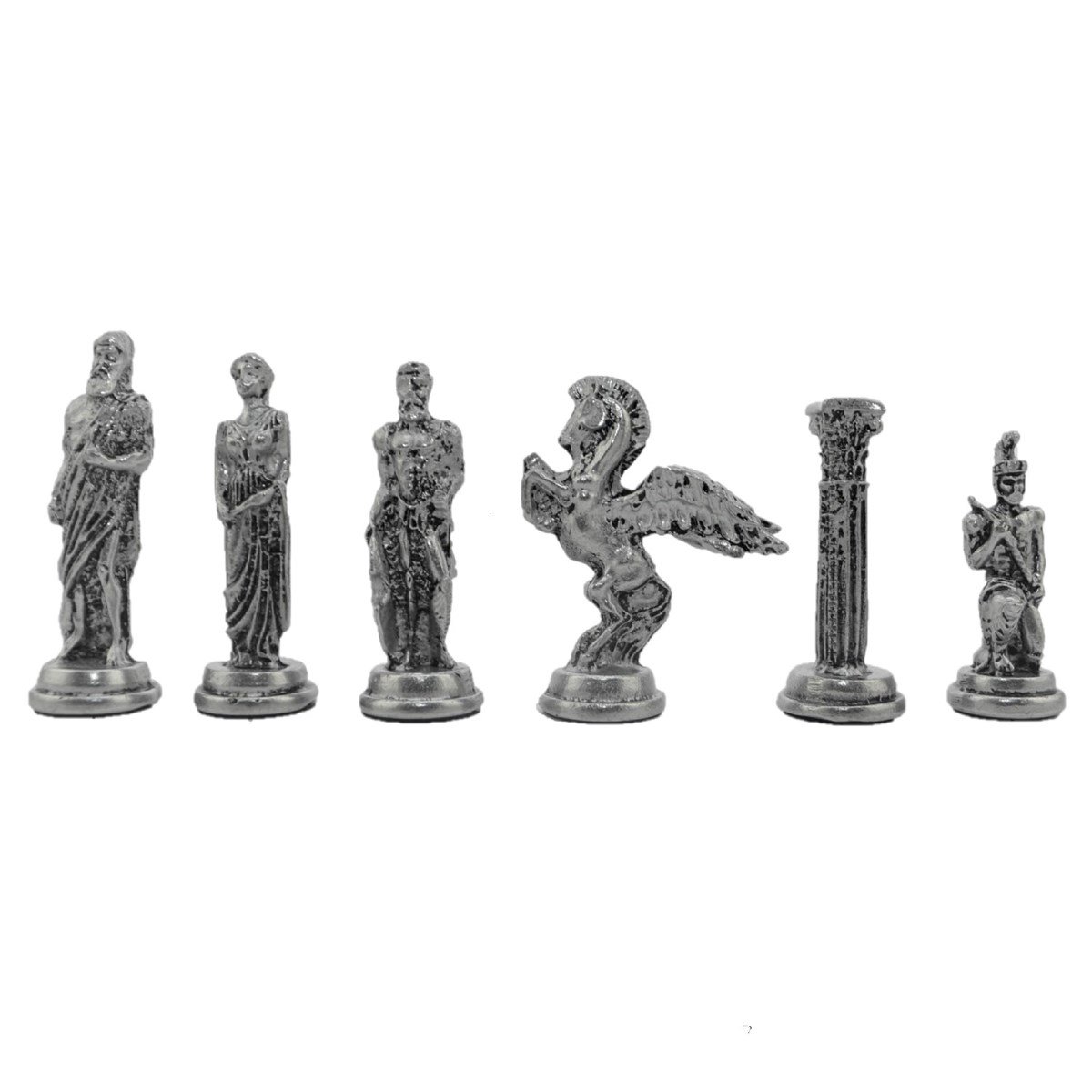 Gifthome Metal Satranç Takımı/Seti; Büyük, Pegasus, Antik Taş ve Ayaklı Masif Satranç Tahtası
