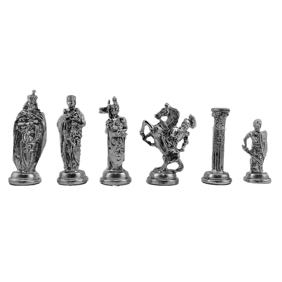 Gifthome Metal Satranç Takımı/Seti; Büyük,İngiliz,Parlak ve Katlanır Sedef Desenli Satranç Tahtası