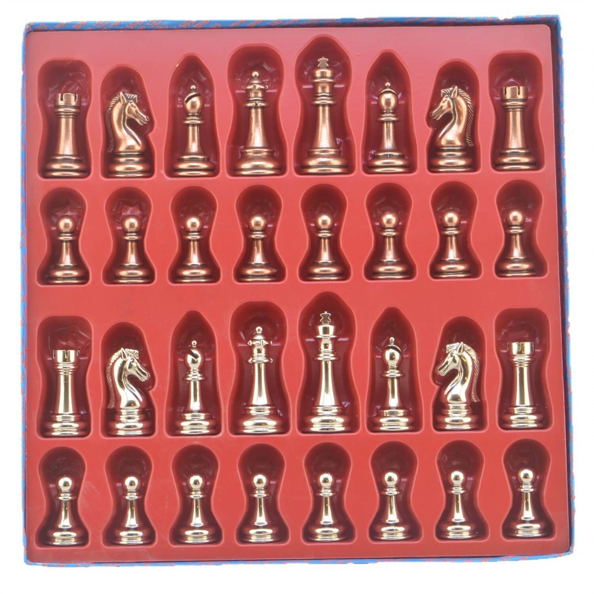 Gifthome Metal Satranç Takımı/Seti; Büyük, Klasik, Antik Taş ve Mocha Desenli Satranç Tahtası