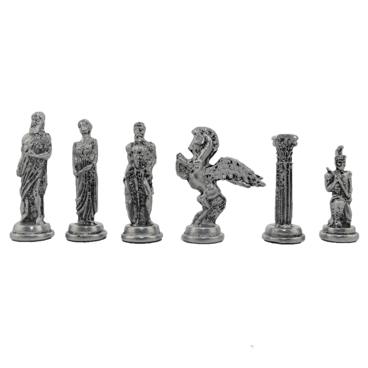 Gifthome Metal Satranç Takımı/Seti; Büyük, Pegasus, Antik Taş ve Mocha Desenli Satranç Tahtası
