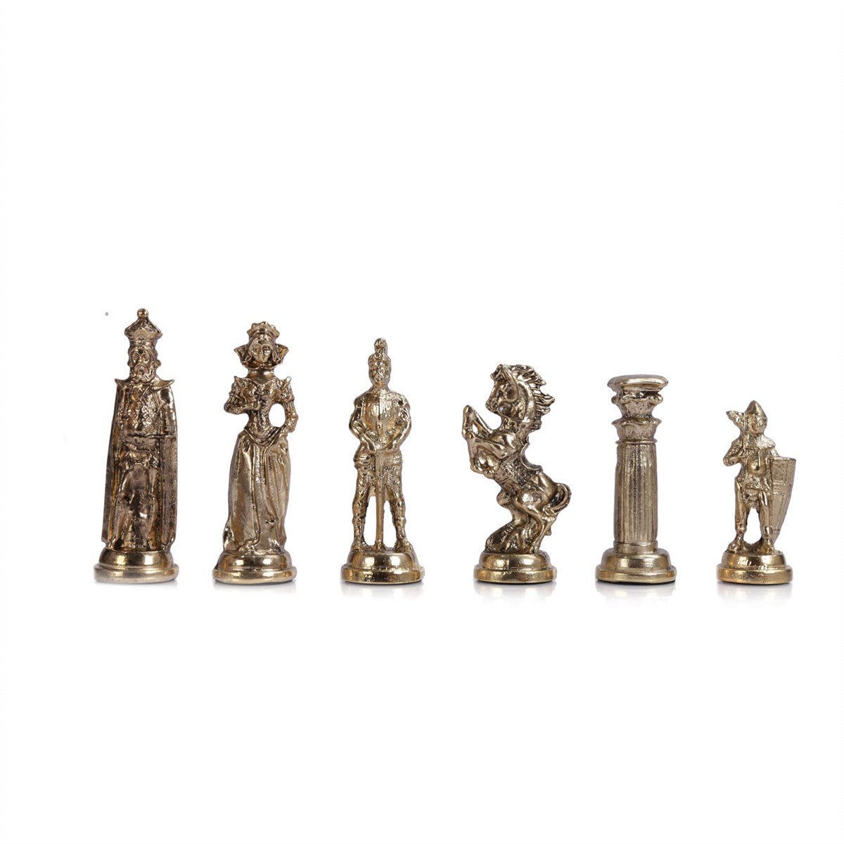 Gifthome Metal Satranç Takımı/Seti;Battal,İngiliz,Parlak,Sedefli,Gül, Düz Masif Satranç Tahtası