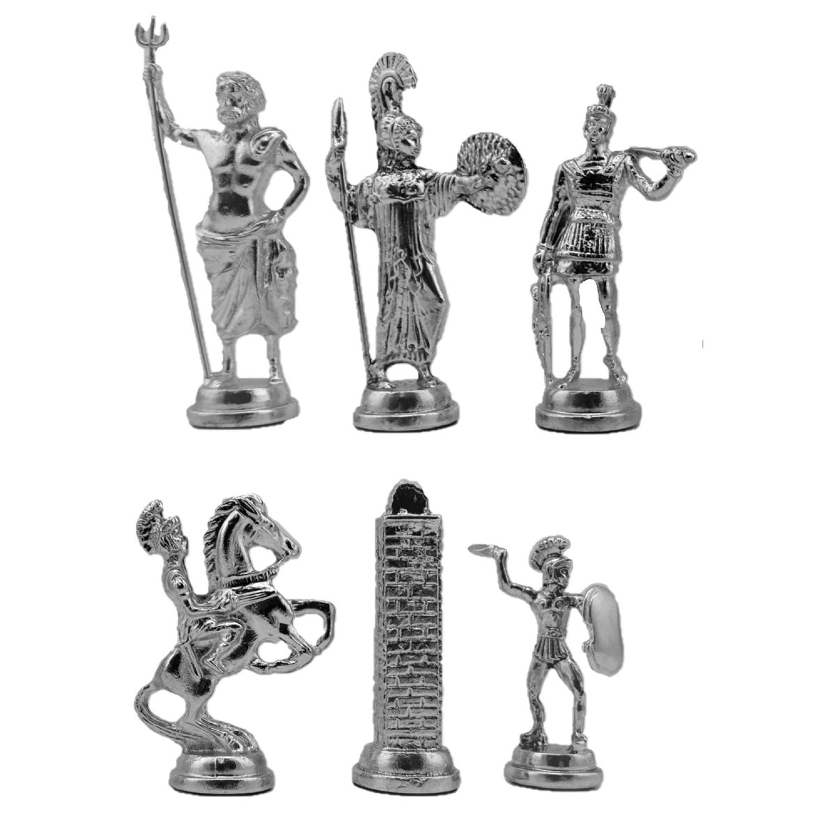 Gifthome Metal Satranç Takımı/Seti;Battal,Yunan,Parlak,Ceviz, Düz Masif Satranç Tahtası