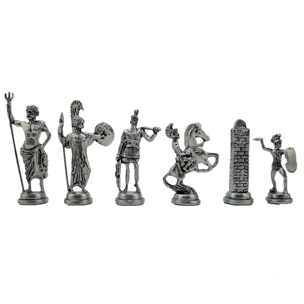 Gifthome Metal Satranç Takımı/Seti;Battal,Yunan,Antik,Gül,Düz Masif Satranç Tahtası