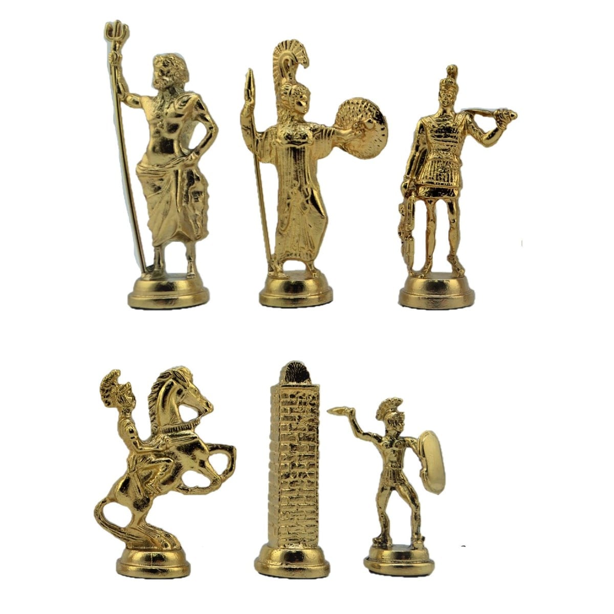 Gifthome Metal Satranç Takımı/Seti;Battal,Yunan,Parlak,Ceviz, Düz Masif Satranç Tahtası