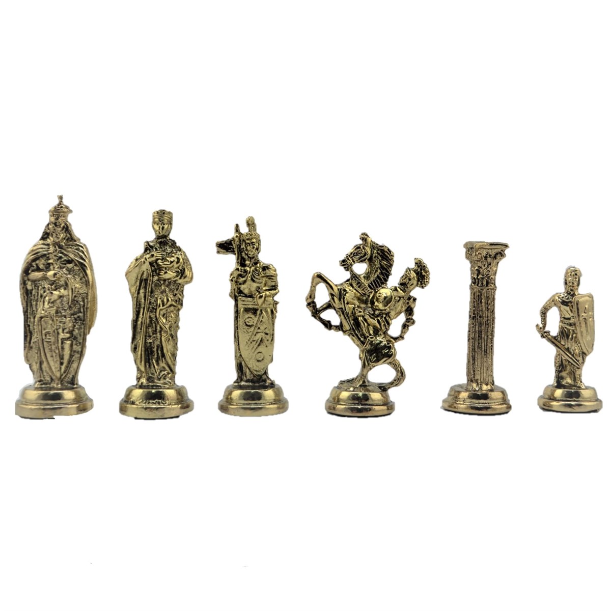 Gifthome Metal Satranç Takımı/Seti;Büyük,İngiliz,Parlak Taş ve Ceviz Desenli Satranç Tahtası