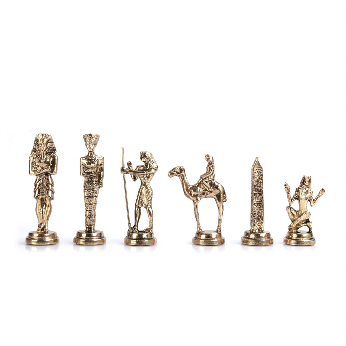 Gifthome Metal Satranç Takımı/Seti;Büyük,Mısır,Parlak Taş ve Kırmızı  Desenli Satranç Tahtası