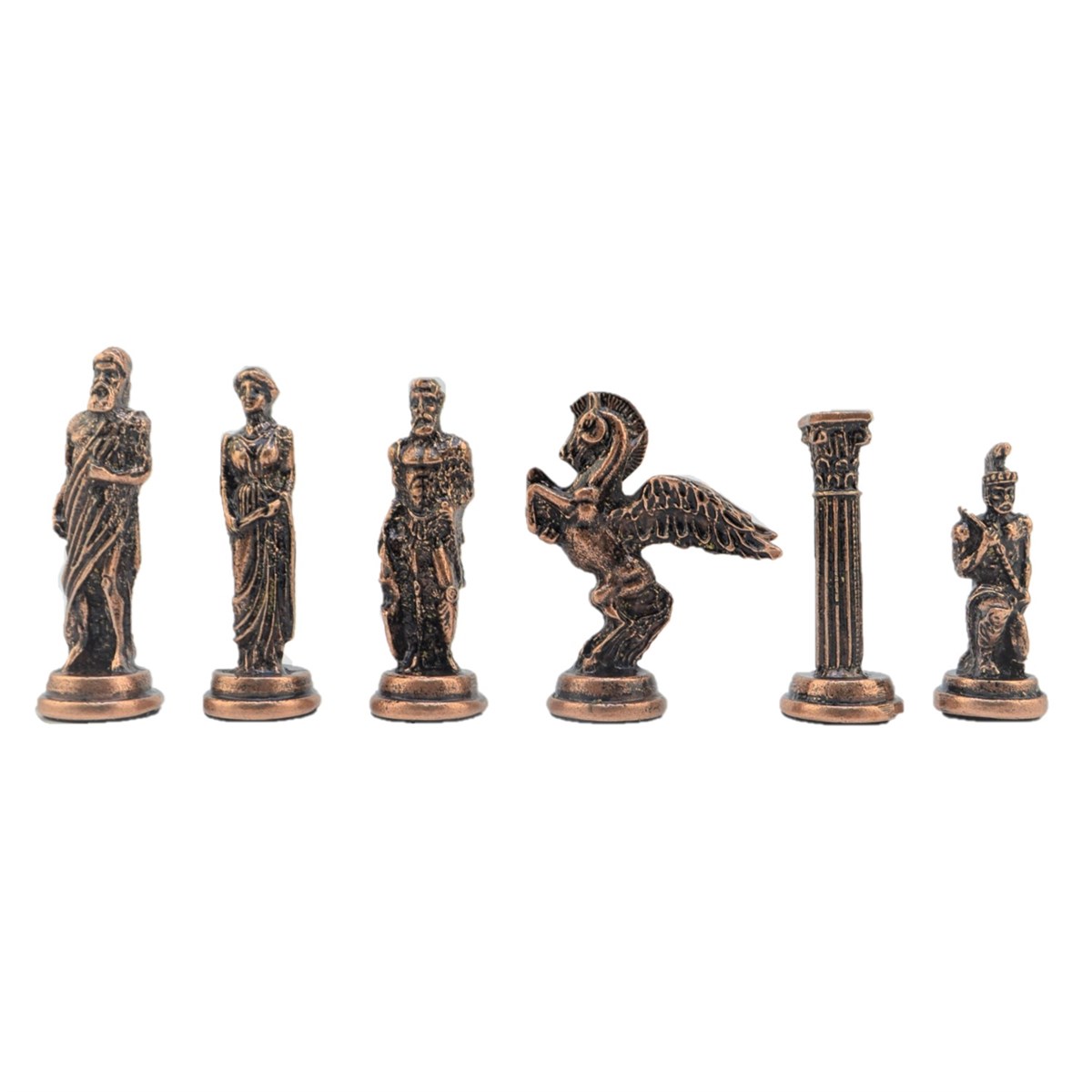 Gifthome Metal Satranç Takımı/Seti,Büyük,Pegasus, Antik ve Sedef Desenli Satranç Tahtası