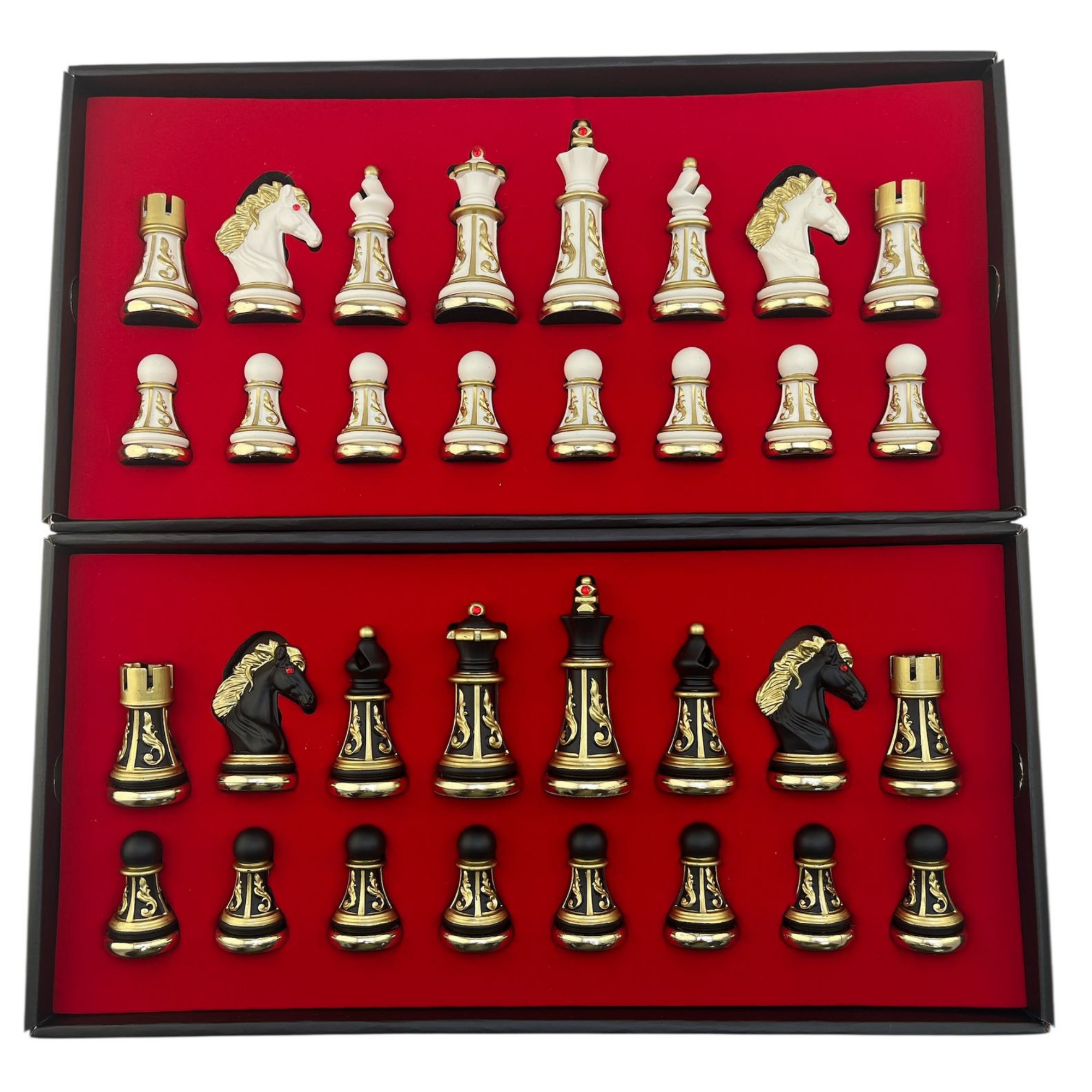 GiftHome Premium Battal Boy POLYESTER İŞLEMELİ KLASİK Satranç Takımı  ve El Yapımı Düz Masif Ahşap Satranç Tahtası