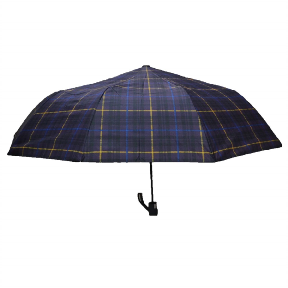 GiftHome Yarı Otomatik, 10 Telli, Rüzgara Dayanıklı, Kadın  Şemsiye, Ekose Desen-9