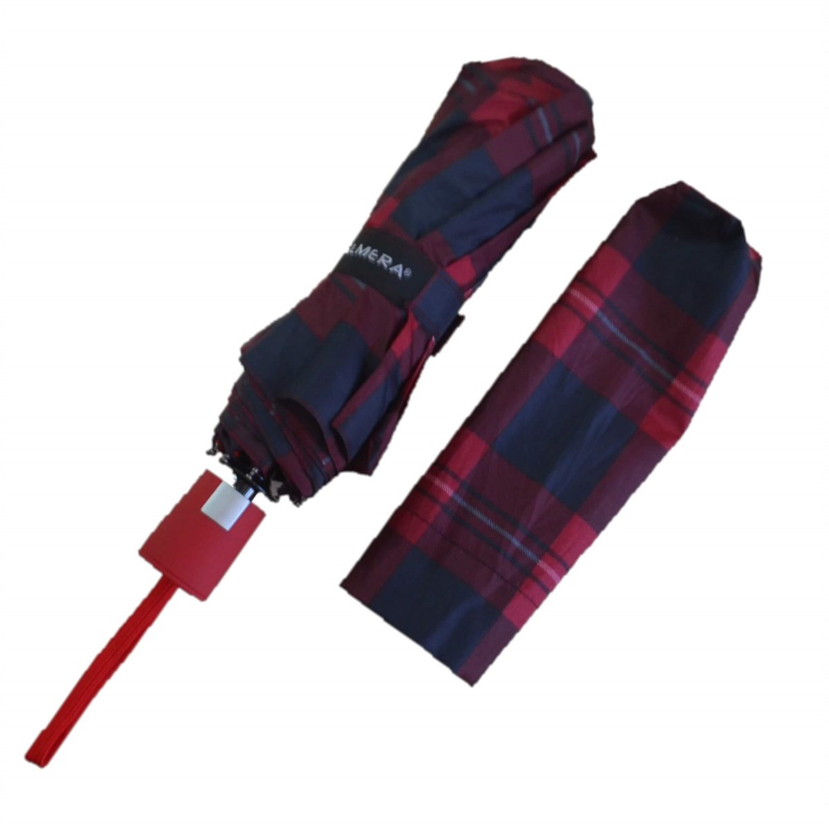 GiftHome Yarı Otomatik, 10 Telli, Rüzgara Dayanıklı, Kadın  Şemsiye, Ekose Desen-4