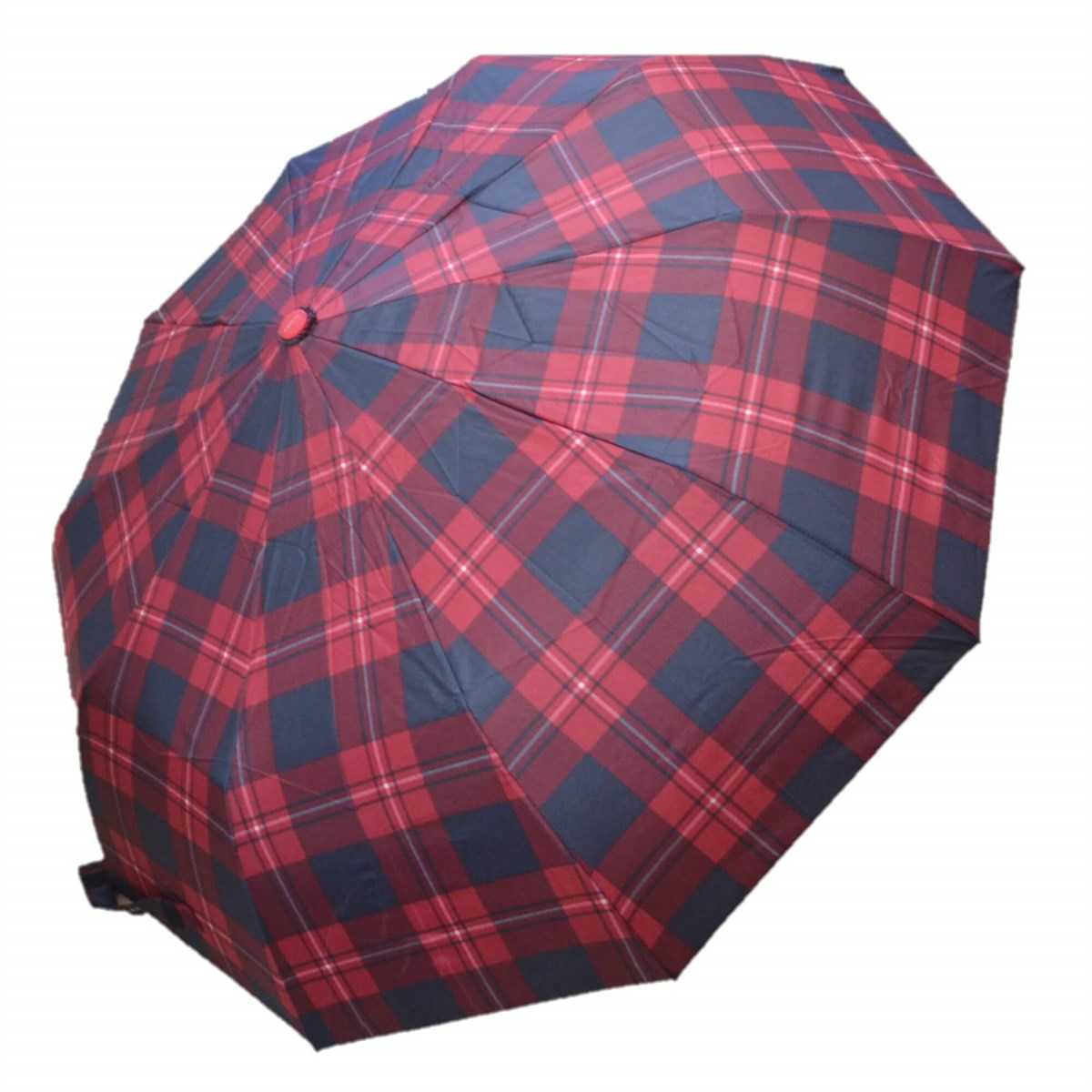 GiftHome Yarı Otomatik, 10 Telli, Rüzgara Dayanıklı, Kadın  Şemsiye, Ekose Desen-4