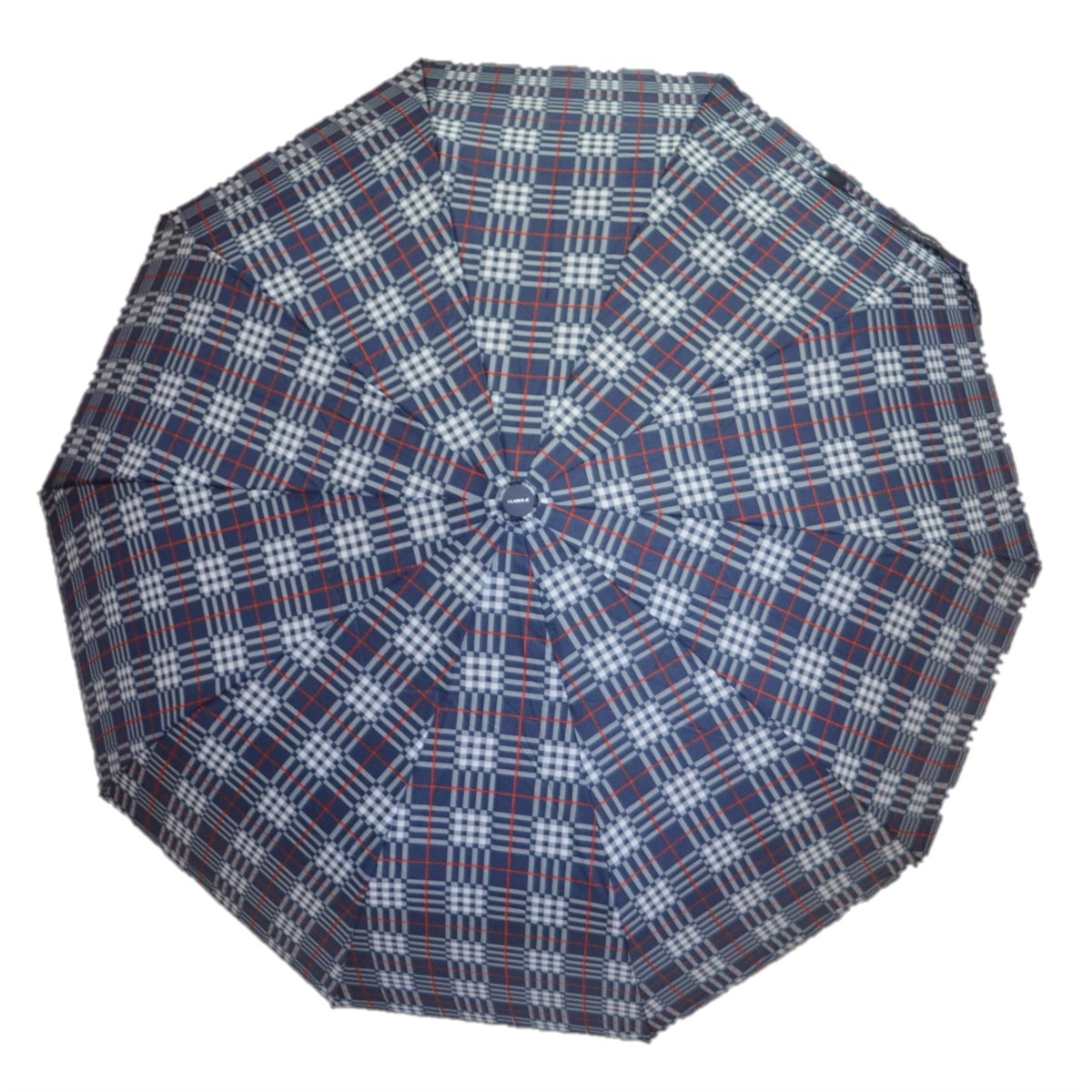 GiftHome Yarı Otomatik, 10 Telli, Rüzgara Dayanıklı, Kadın  Şemsiye, Ekose Desen-5