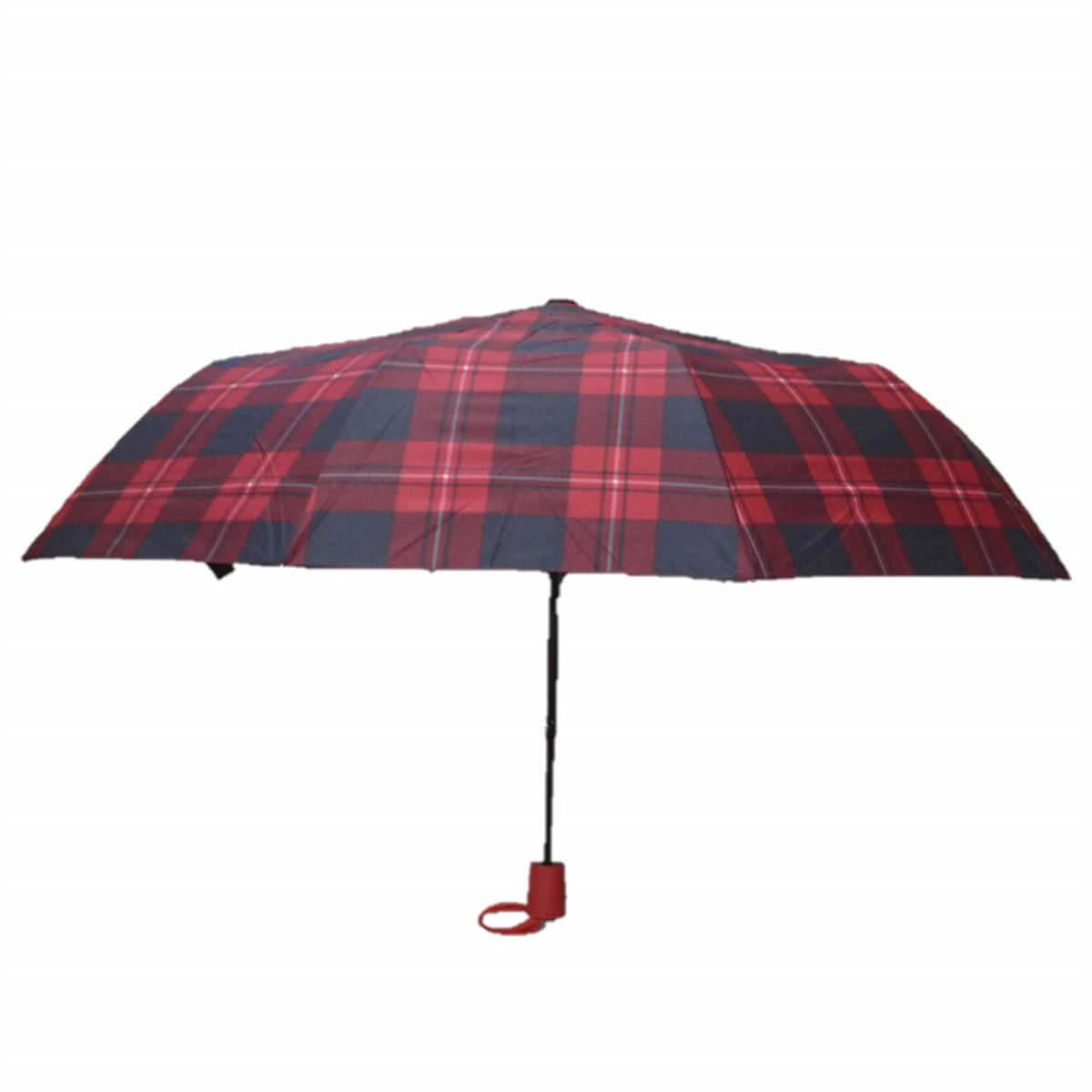 GiftHome Yarı Otomatik, 10 Telli, Rüzgara Dayanıklı, Kadın  Şemsiye, Ekose Desen-4