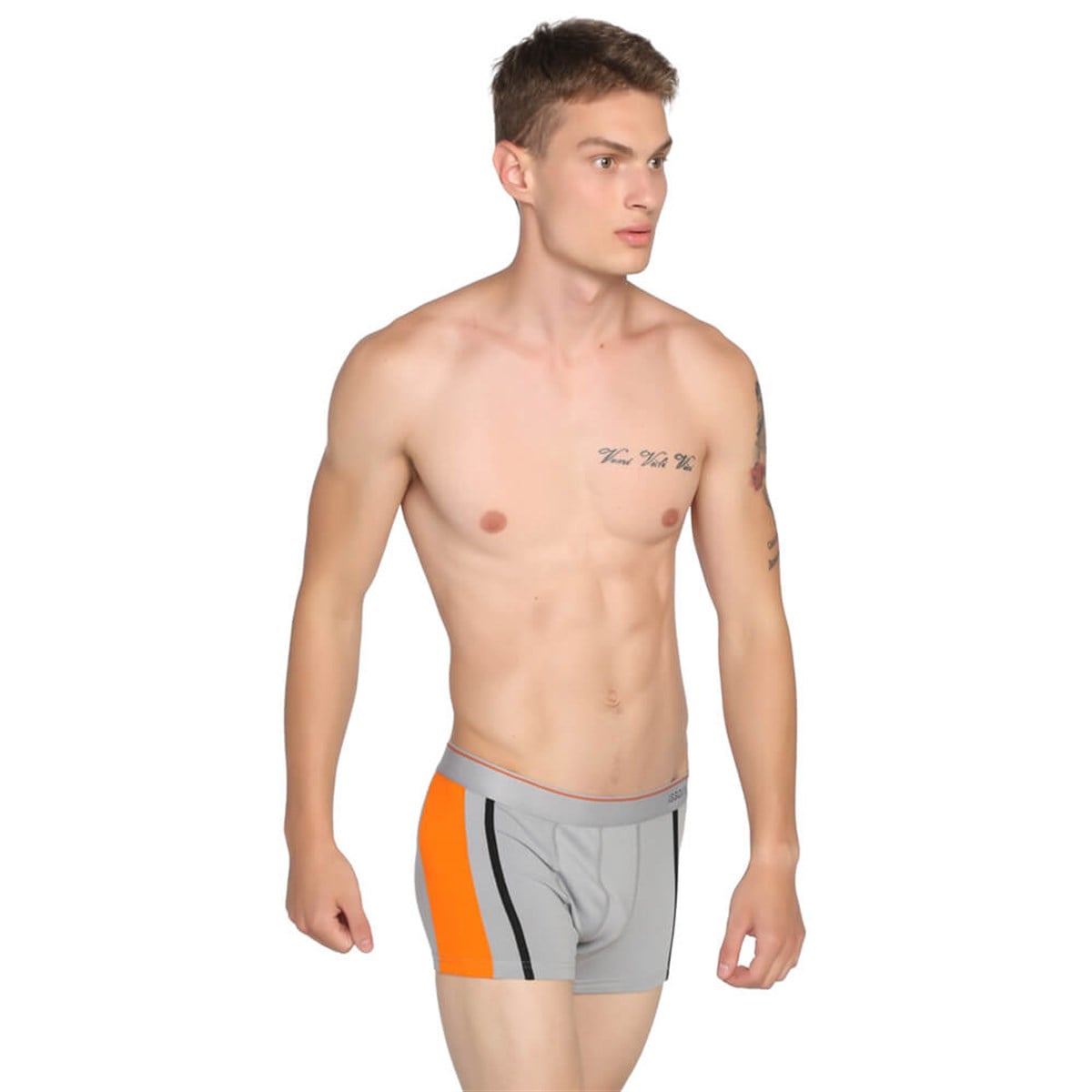 ISSORIA Erkek Boxer 3'lü Kutu Tip:2 (Gri-Lacivert-Beyaz)