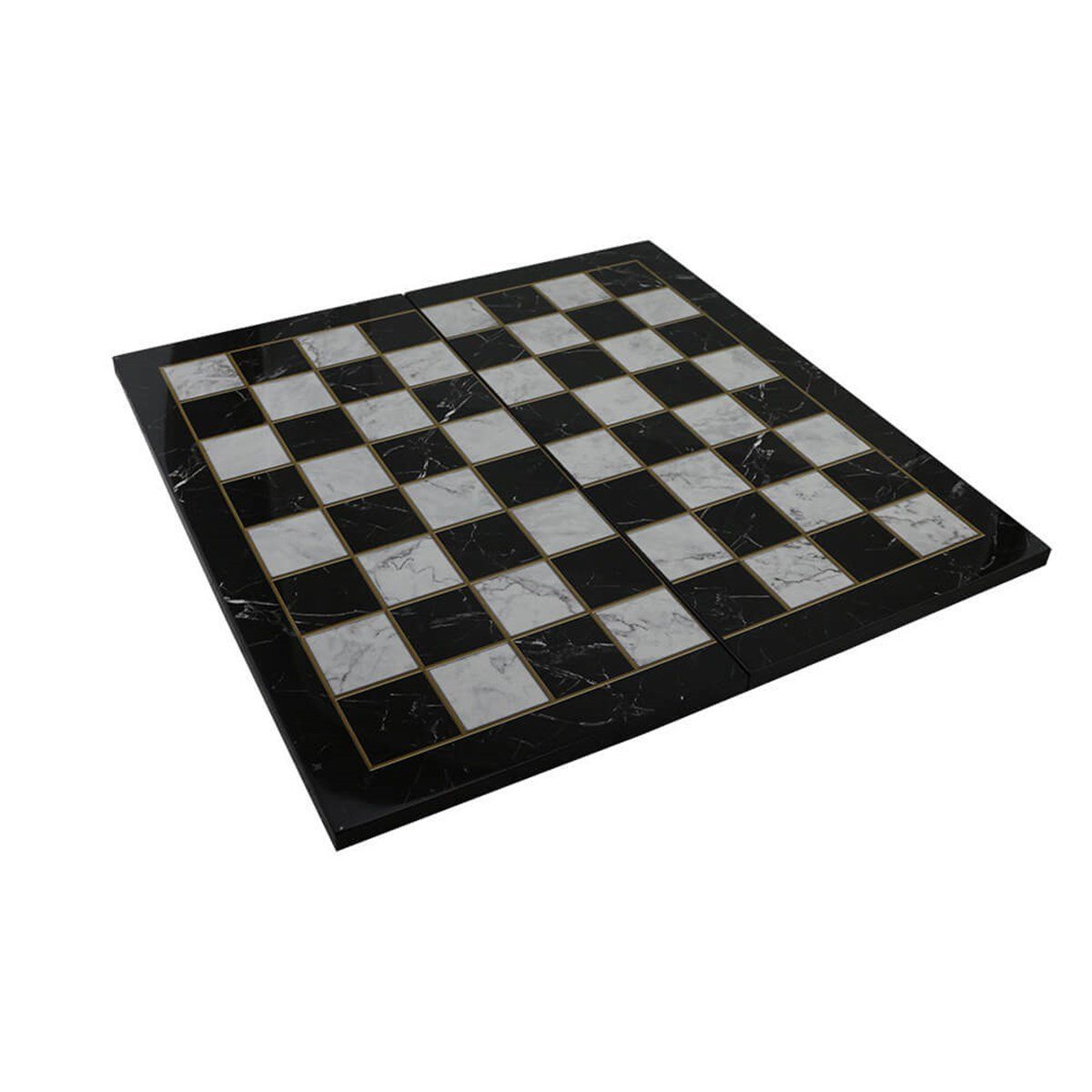Katlanır Mermer Desenli Satranç Tahtası (43x43 cm)