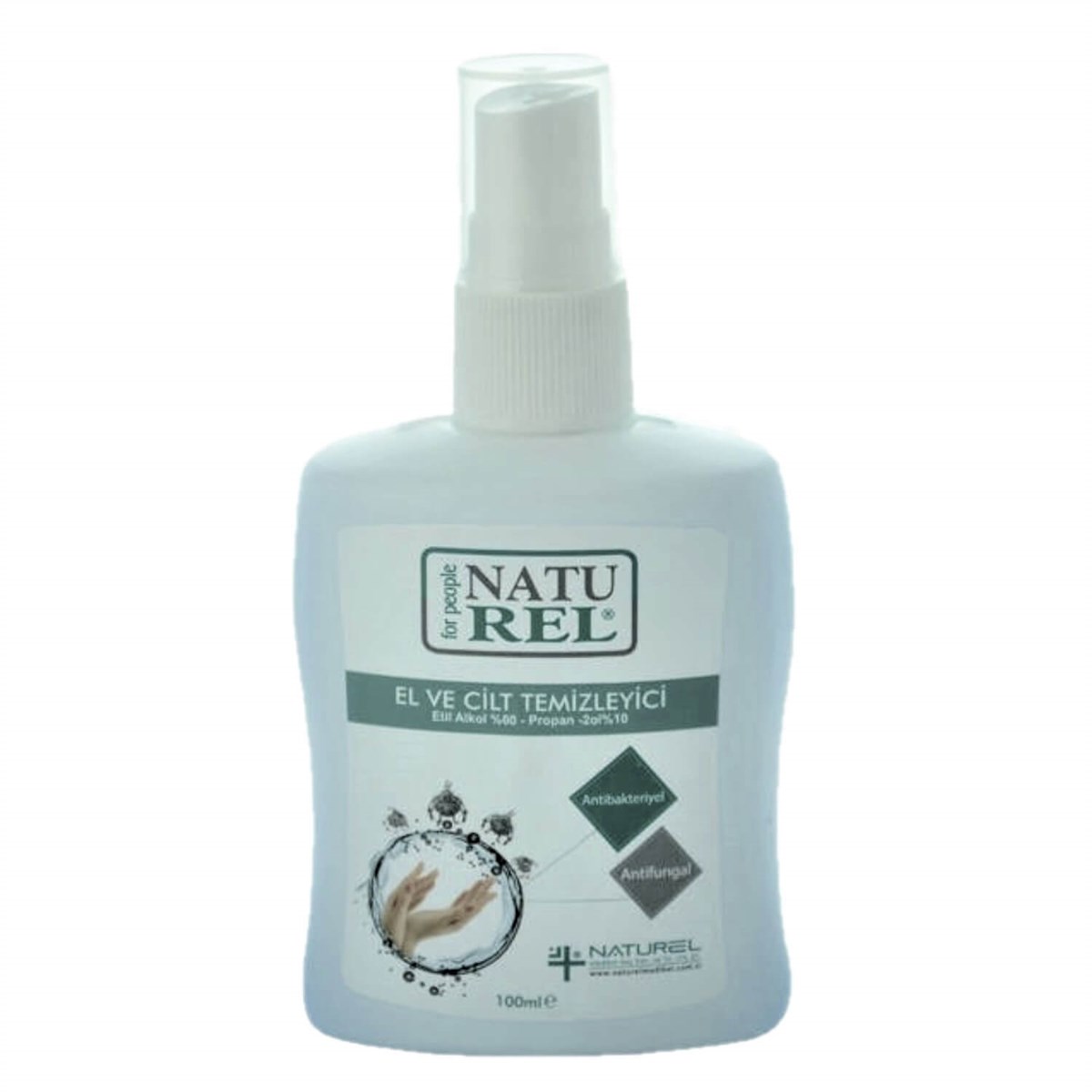 NATUREL Alkol Bazlı El ve Cilt Temizleyici Dezenfektan, 100 ml.