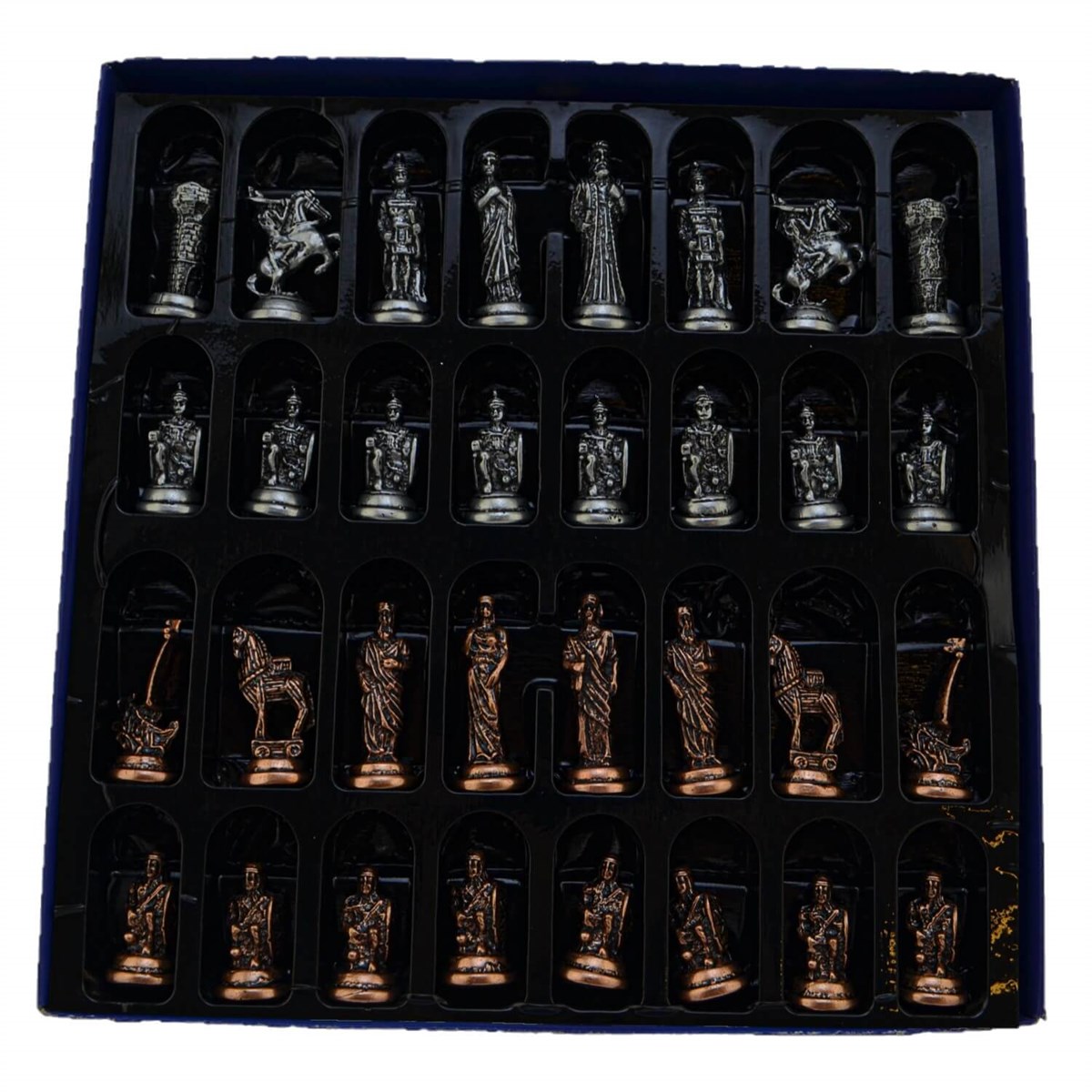 (Sadece Satranç Taşı İsteyene) Gifthome, Orta, Metal, Antik, Truva Figürlü Satranç Taşı