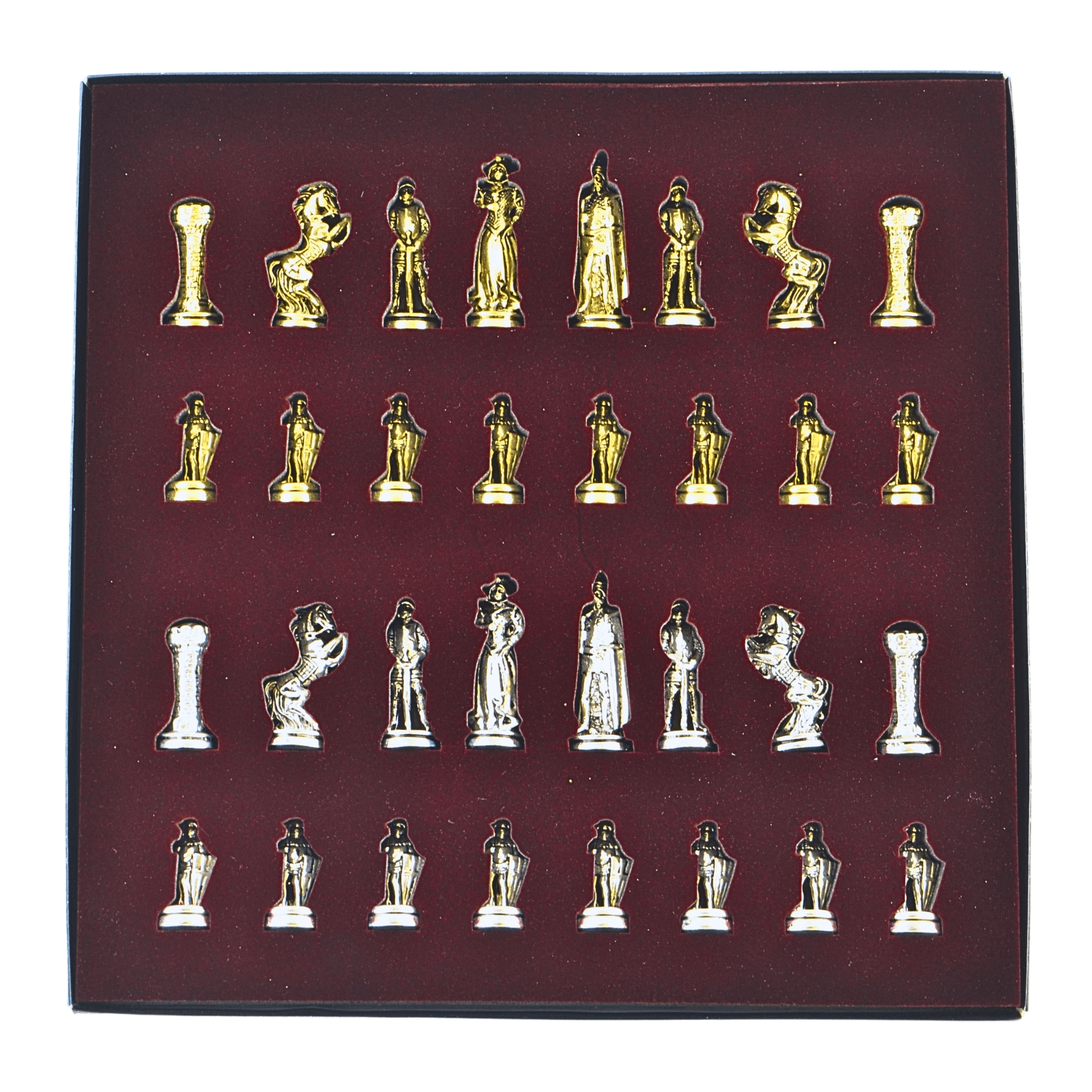 (Sadece Satranç Taşı İsteyene) Gifthome, Orta, Metal, Parlak, İngiliz Figürlü Satranç Taşı