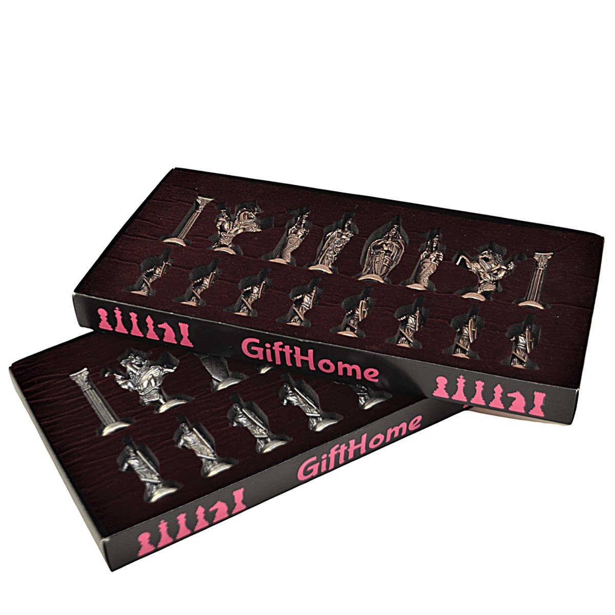 (Sadece Satranç Taşı İsteyene) Gifthome, Büyük, Metal, Antik, İngiliz Figürlü Satranç Taşı