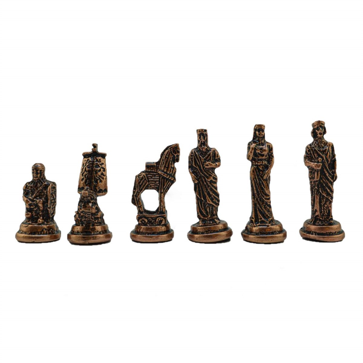 (Sadece Satranç Taşı İsteyene) Gifthome, Orta, Metal, Antik, Truva Figürlü Satranç Taşı