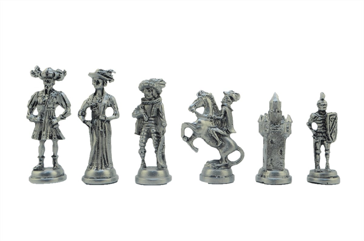 (Sadece Satranç Taşı İsteyene) Gifthome Battal Boy, Metal, İspanyol Figürlü, Antik Satranç Taşı