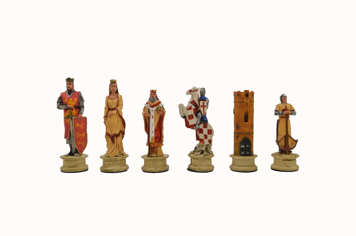 (Sadece Satranç Taşı İsteyene) Gifthome,Büyük,Polyester, Selçuklular&Haçlılar Figürlü Satranç Taşı