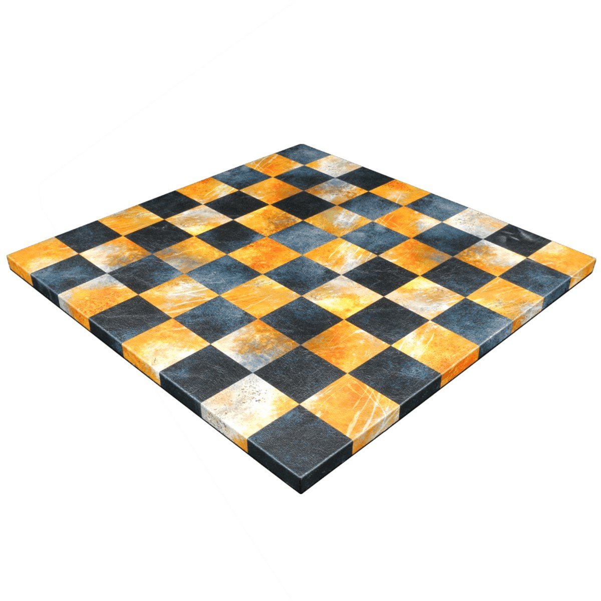 (Sadece Tahta İsteyene) Ateş-Siyah, Deri Kaplama, MDF, Ahşap Satranç Tahtası (37x37 cm)