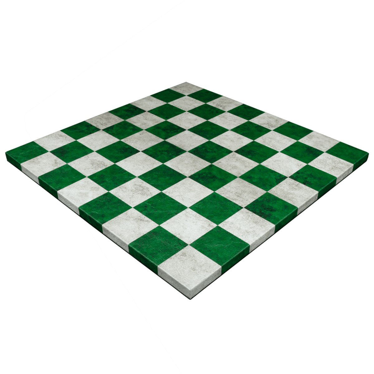 (Sadece Tahta İsteyene) Zümrüt-Krem, Deri Kaplama, MDF, Ahşap Satranç Tahtası (37x37 cm)