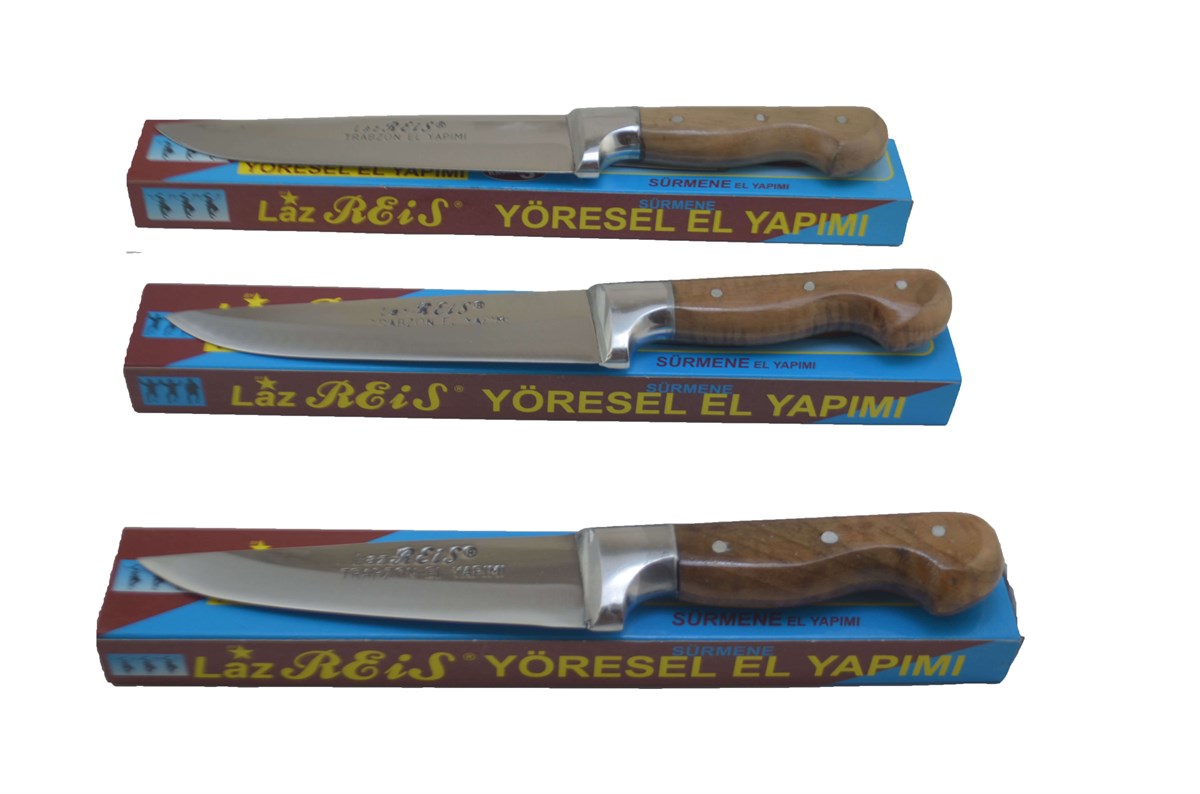 Sürmene Tarihi El Yapımı Kasap Bıçağı Üçlü Bıçak Seti