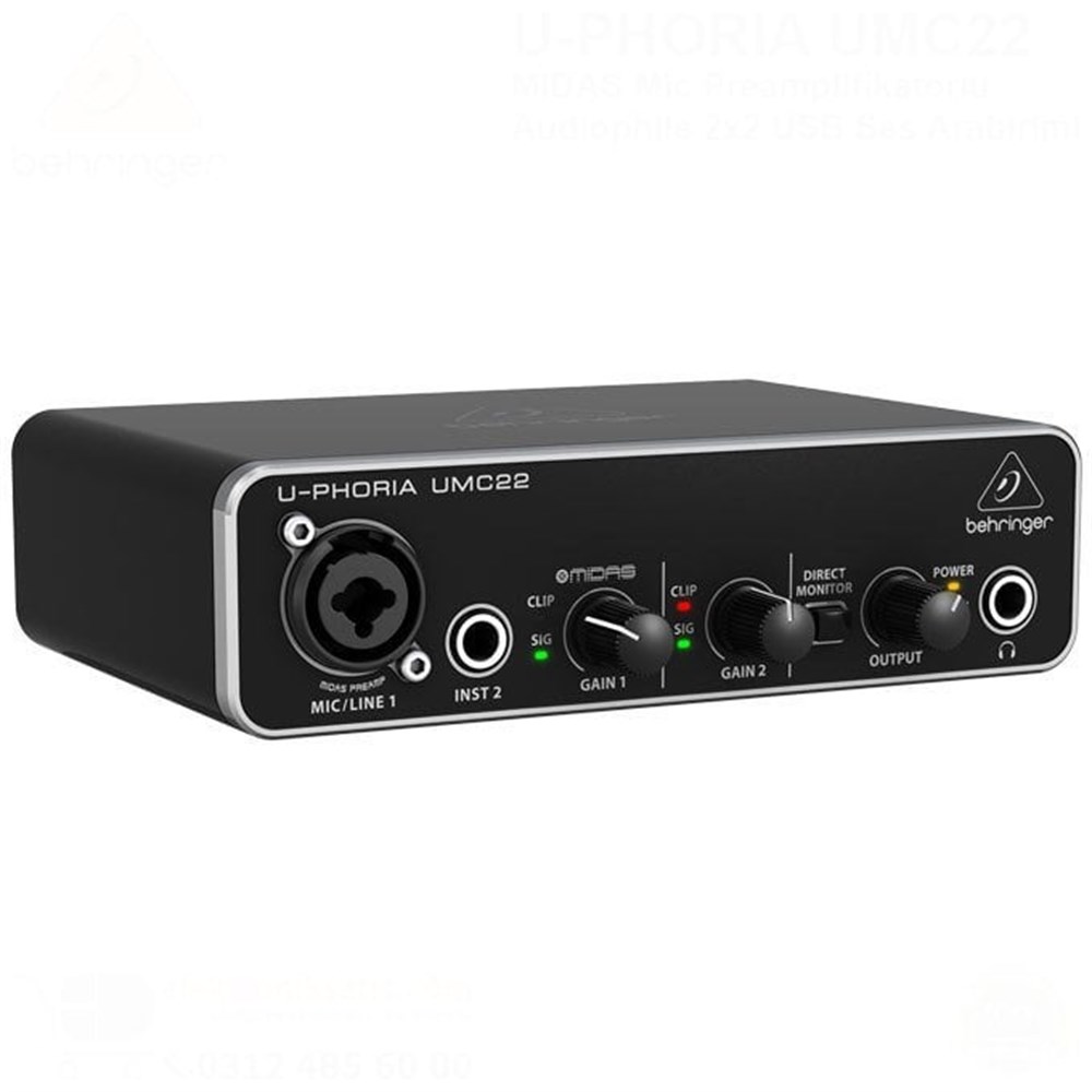 Behringer U-Phoria UMC22 USB Mikrofon Ses Kartı