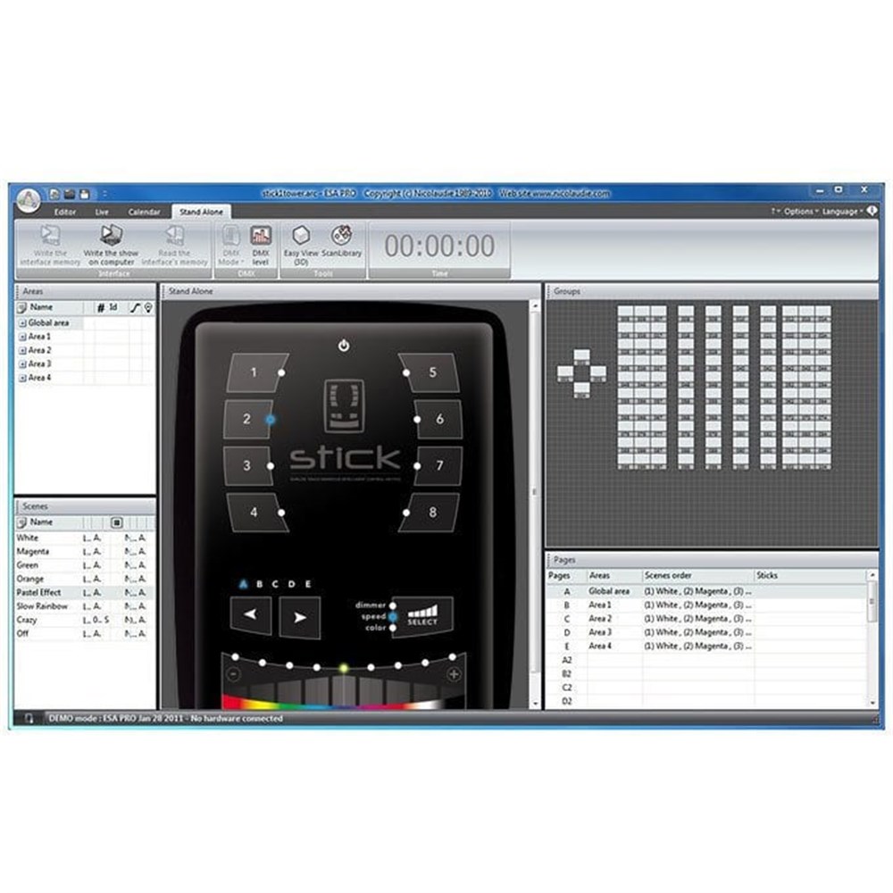 Nicolaudie STICK-KE1 Dokunmatik DMX 1024 Kanal Aydınlatma Kontrol Cihazı Siyah