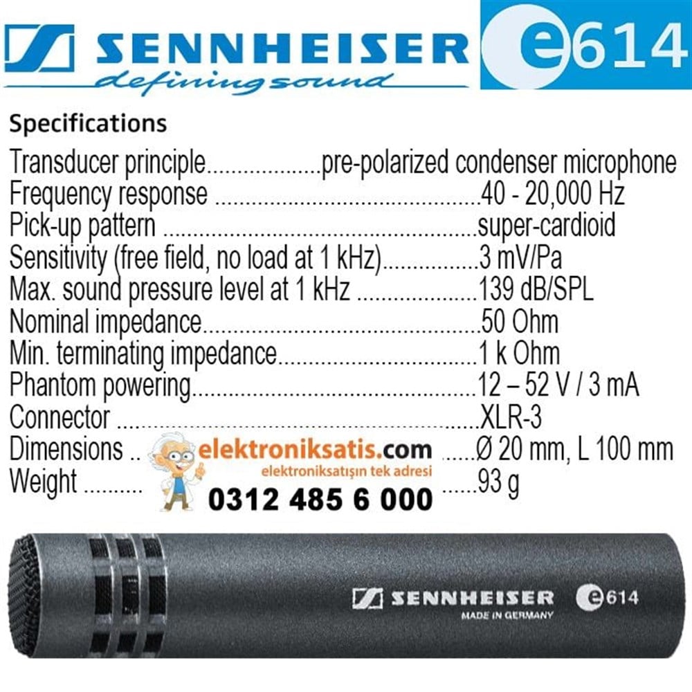Sennheiser E614 Kondansatör Mikrofon