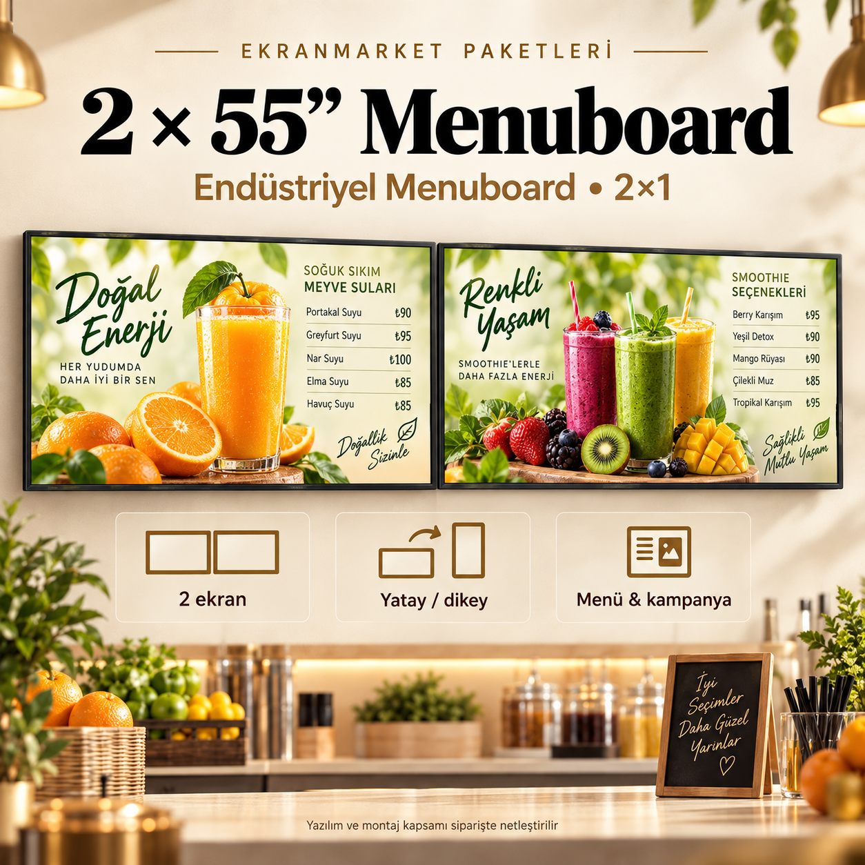 EM-022 55 inç • paket • Meyve suyu barı