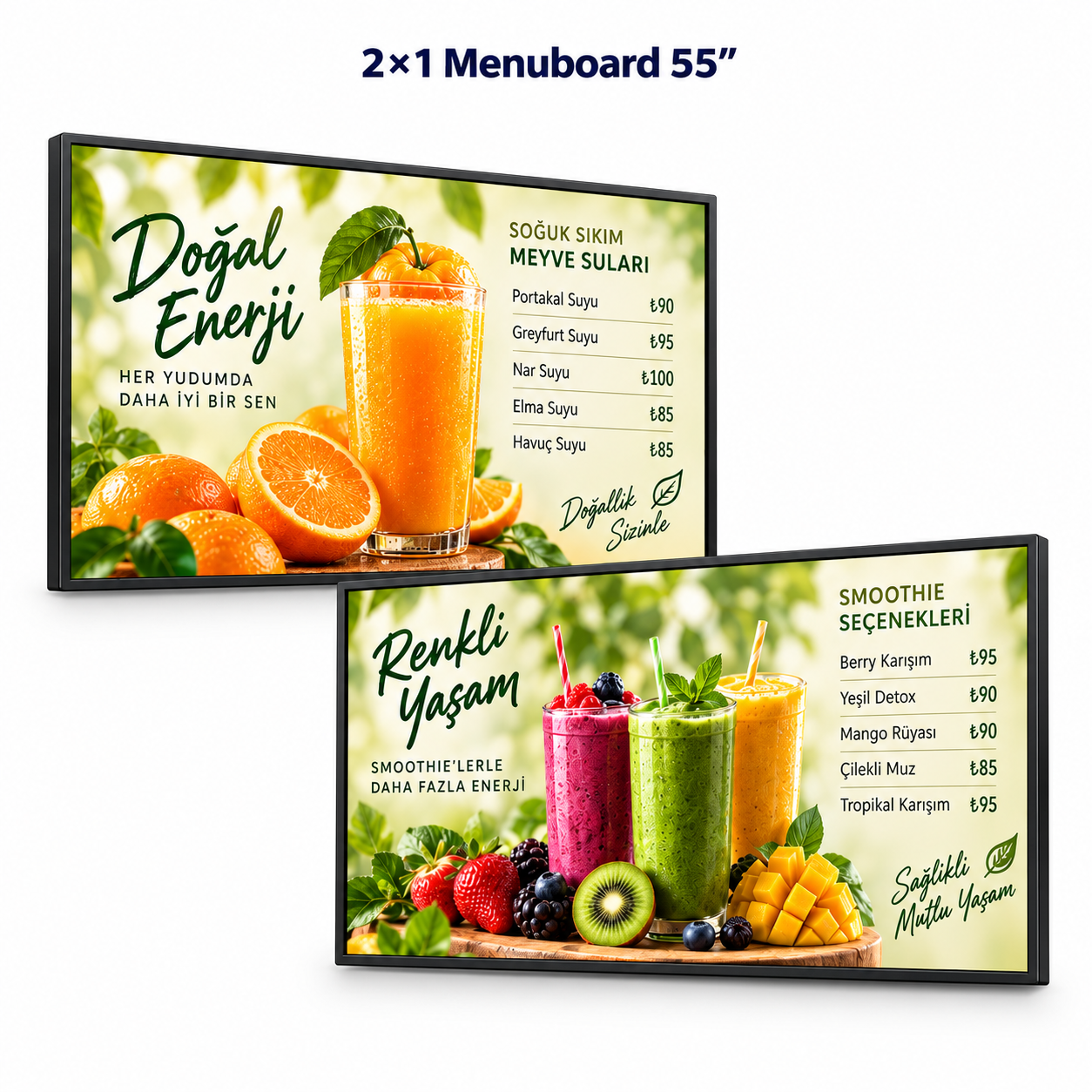 2×1 Endüstriyel Menuboard Paketi — 55 inç — ana ürün görseli