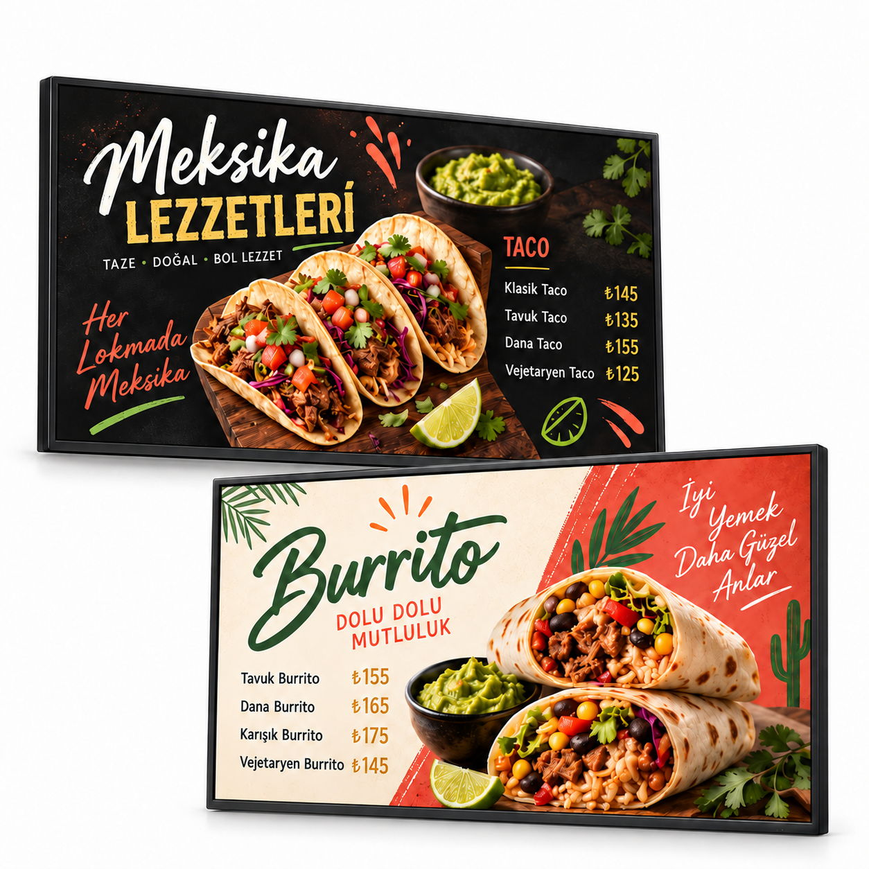 2×1 Endüstriyel Menuboard Paketi