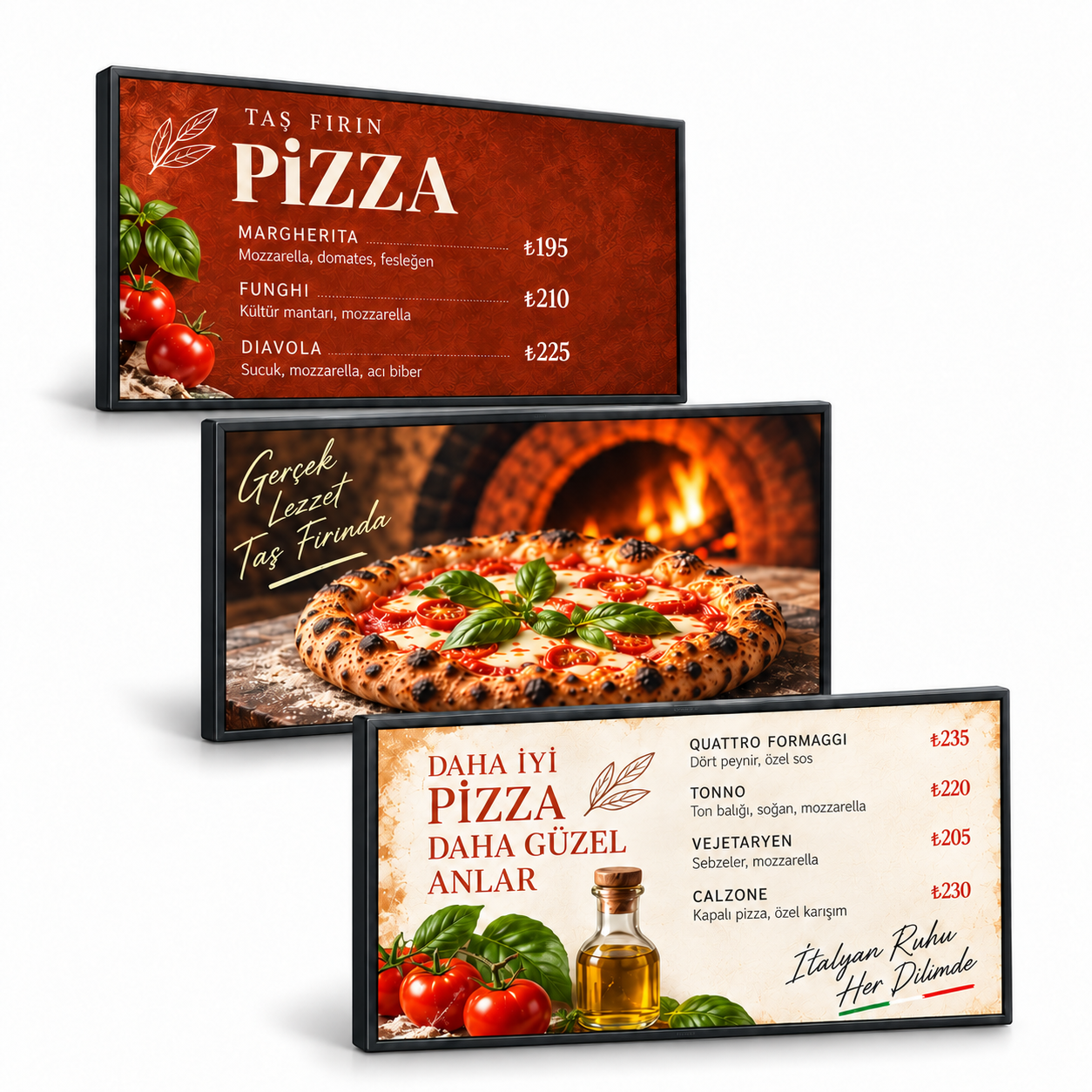 3×1 Endüstriyel Menuboard Paketi