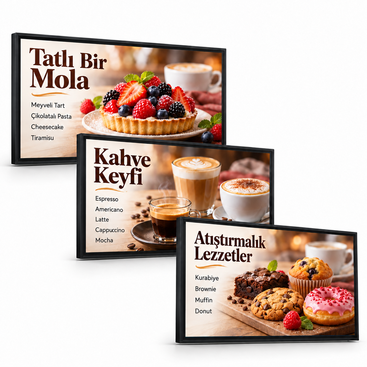 3×1 Endüstriyel Menuboard Paketi