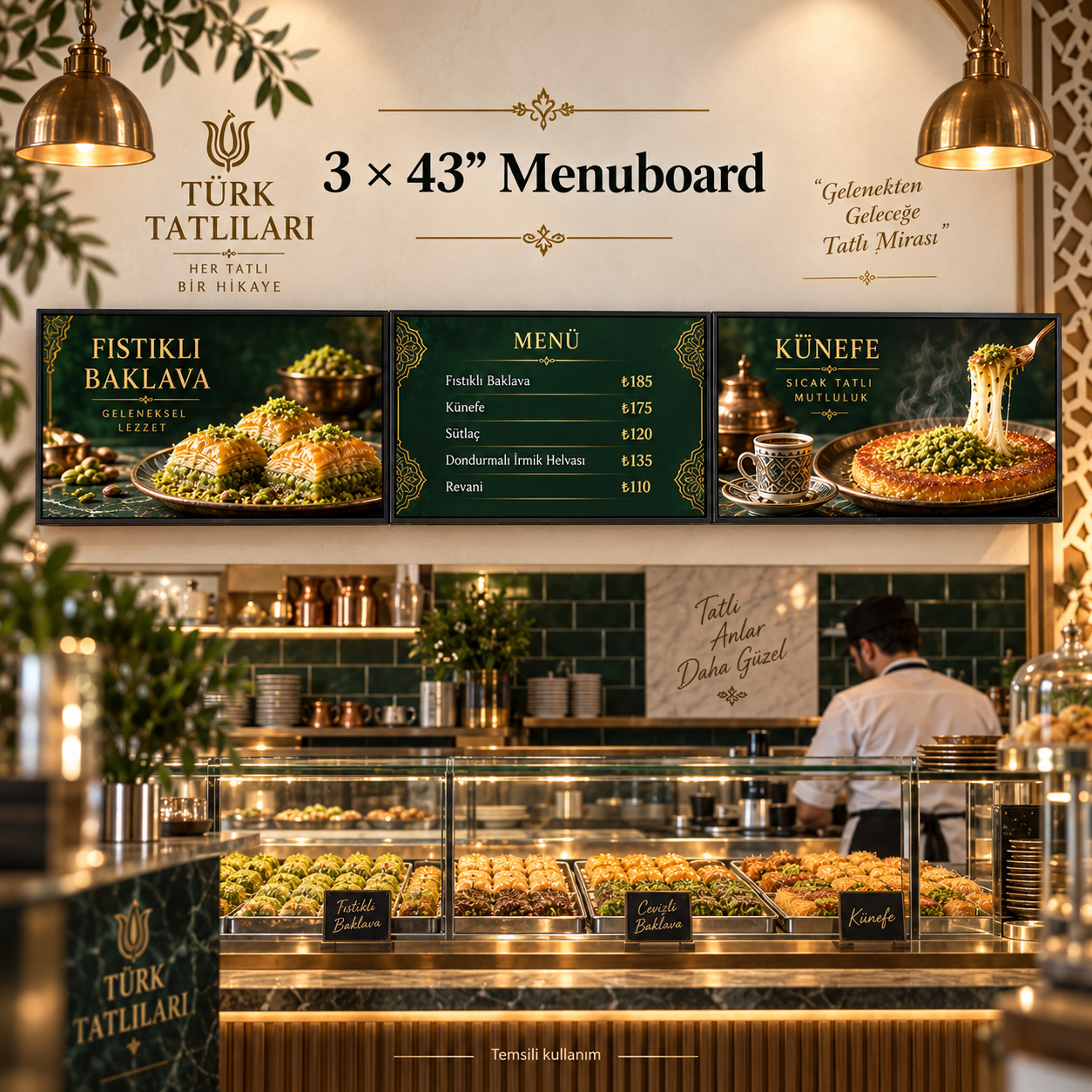 3×1 Endüstriyel Menuboard Paketi